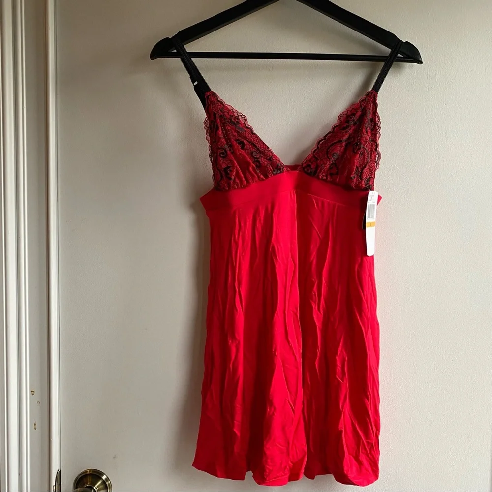 JEZEBEL Women's Demure Chemise in tango red size S NEW - Picture 2 of 7